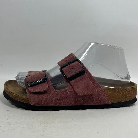 BIRKENSTOCK Sandals 38 L7 M5 Arizona Velvety Suede Leather Zinfandel Red - Picture 7 of 15